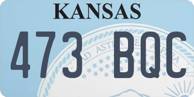 KS license plate 473BQC