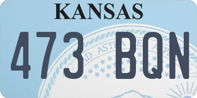 KS license plate 473BQN