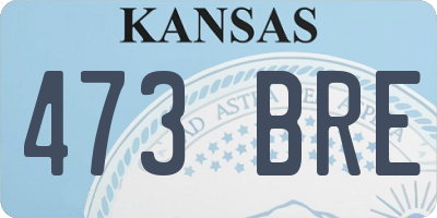 KS license plate 473BRE