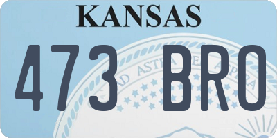 KS license plate 473BRO