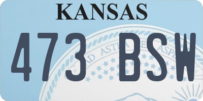 KS license plate 473BSW
