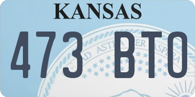 KS license plate 473BTO