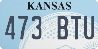 KS license plate 473BTU