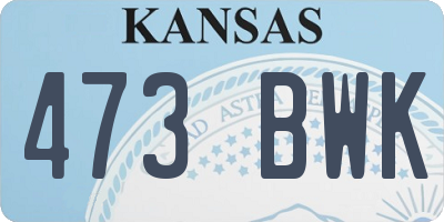 KS license plate 473BWK