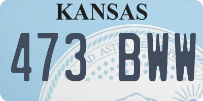 KS license plate 473BWW