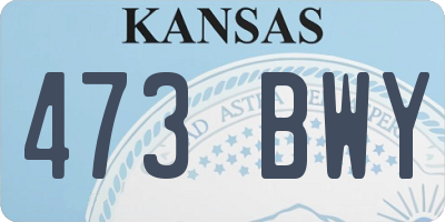 KS license plate 473BWY