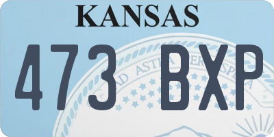 KS license plate 473BXP