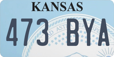KS license plate 473BYA