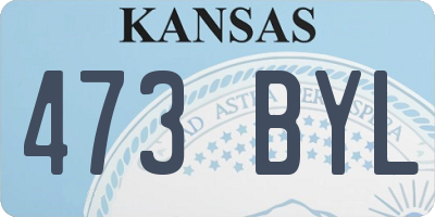 KS license plate 473BYL