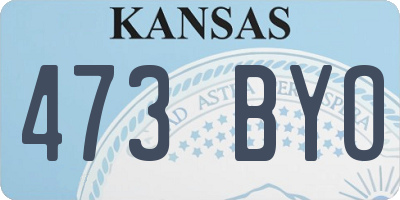 KS license plate 473BYO