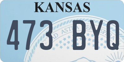 KS license plate 473BYQ