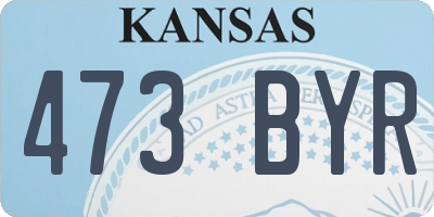 KS license plate 473BYR