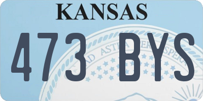 KS license plate 473BYS