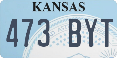 KS license plate 473BYT