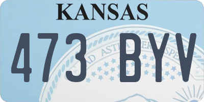 KS license plate 473BYV