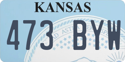 KS license plate 473BYW