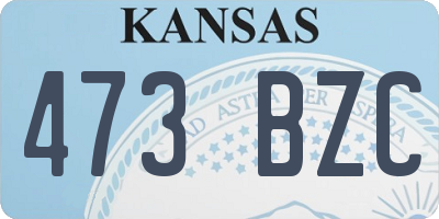 KS license plate 473BZC