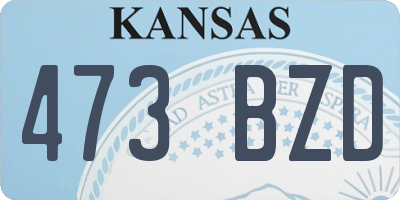 KS license plate 473BZD