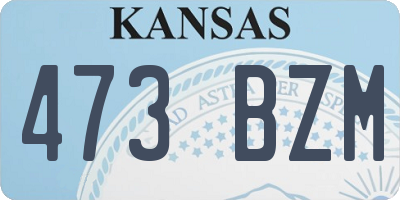 KS license plate 473BZM