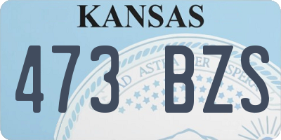 KS license plate 473BZS