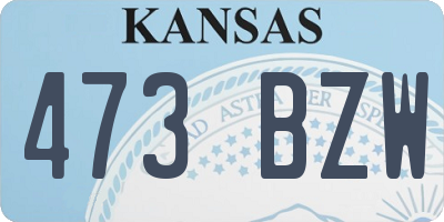 KS license plate 473BZW