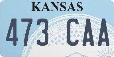 KS license plate 473CAA