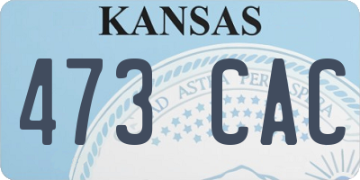 KS license plate 473CAC
