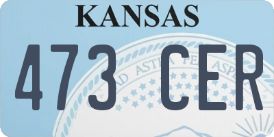 KS license plate 473CER