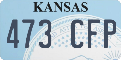KS license plate 473CFP