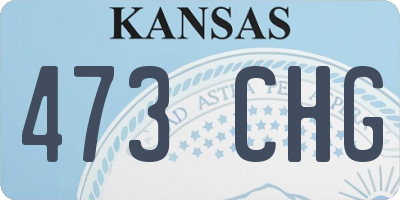 KS license plate 473CHG