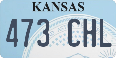 KS license plate 473CHL