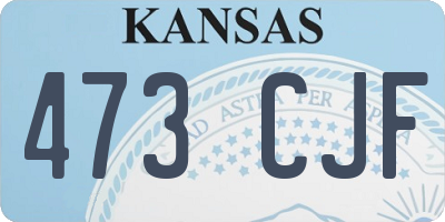 KS license plate 473CJF