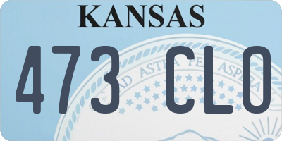KS license plate 473CLO