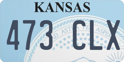 KS license plate 473CLX