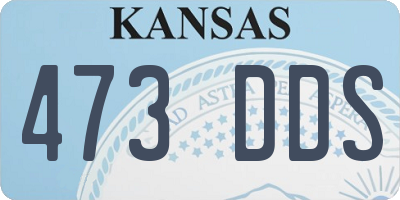 KS license plate 473DDS
