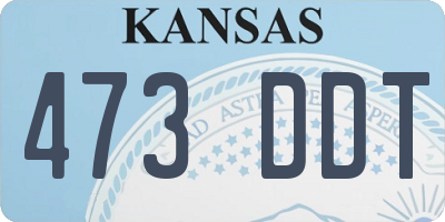 KS license plate 473DDT