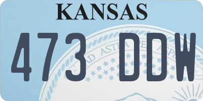 KS license plate 473DDW