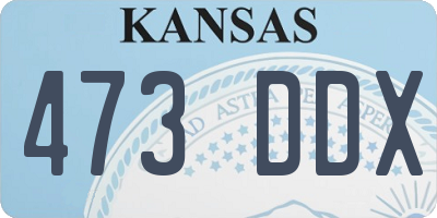 KS license plate 473DDX