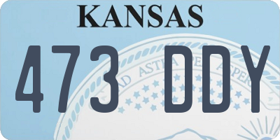 KS license plate 473DDY