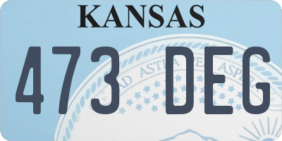 KS license plate 473DEG