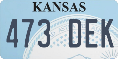 KS license plate 473DEK