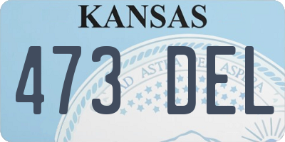 KS license plate 473DEL