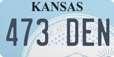 KS license plate 473DEN