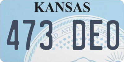 KS license plate 473DEO