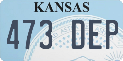 KS license plate 473DEP