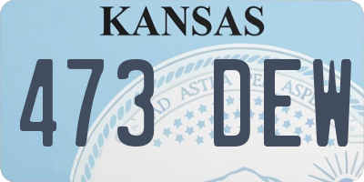 KS license plate 473DEW