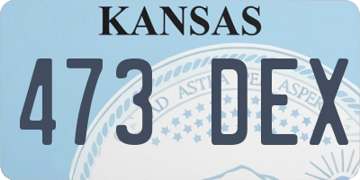 KS license plate 473DEX