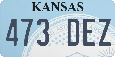 KS license plate 473DEZ