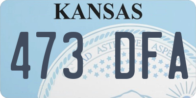 KS license plate 473DFA