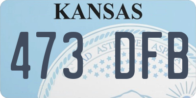 KS license plate 473DFB